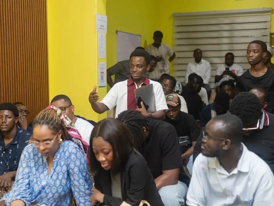 A full room at Venture Nest in Osu during a session.